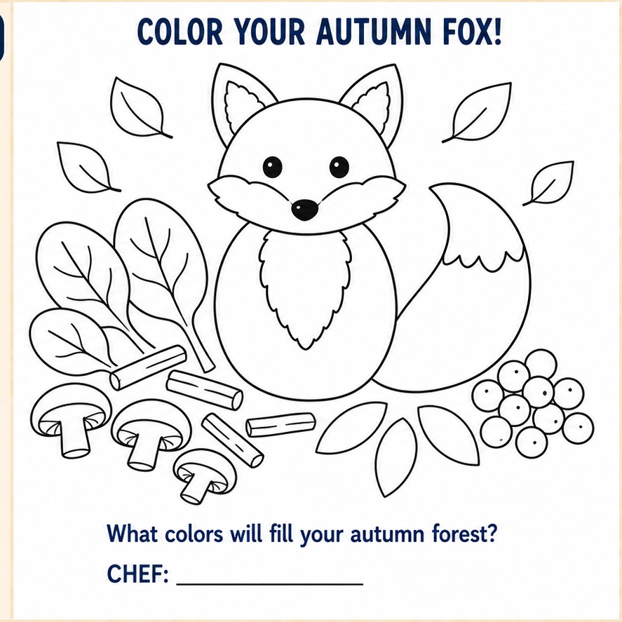 Autumn Fox colouring page