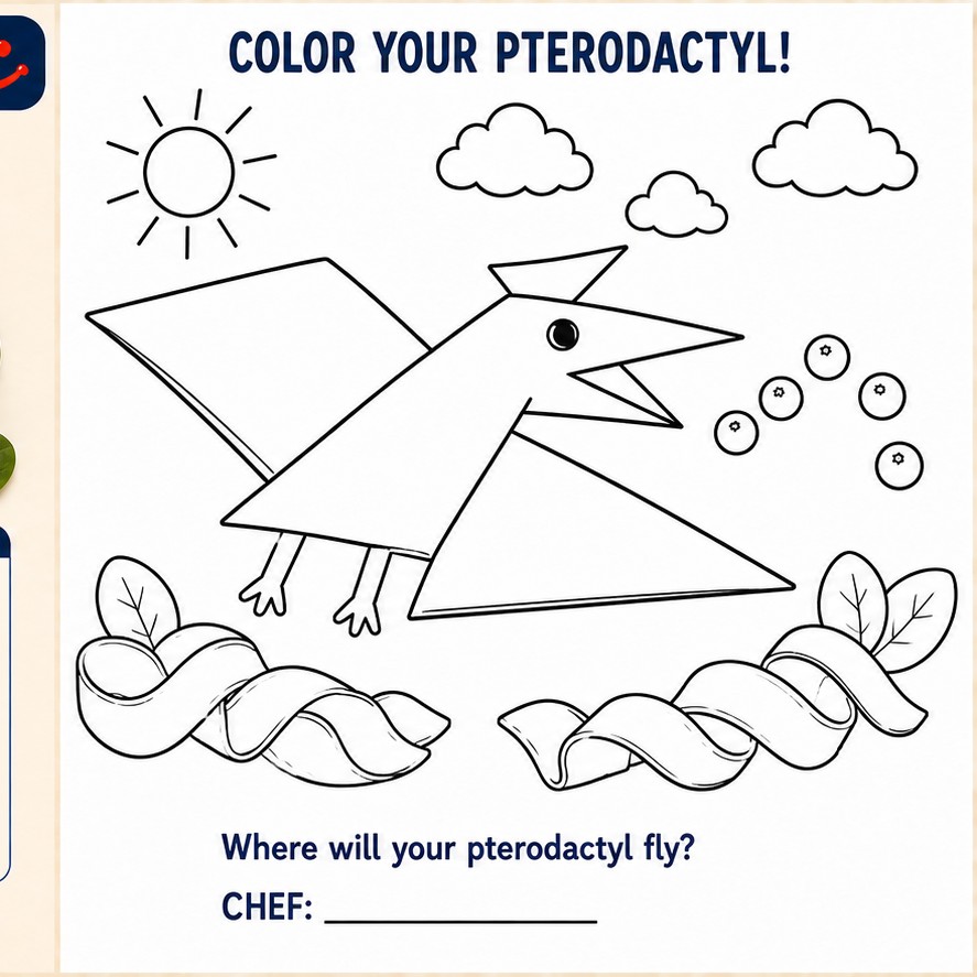 Pterodactyl colouring page
