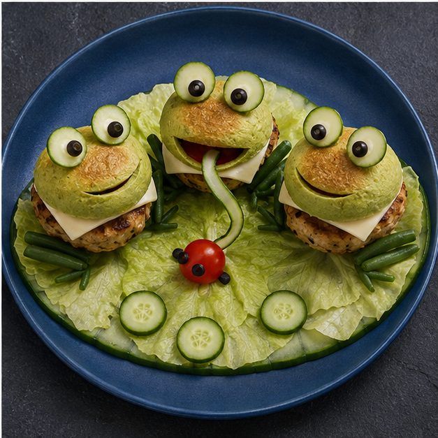 Frogs on lily pads design